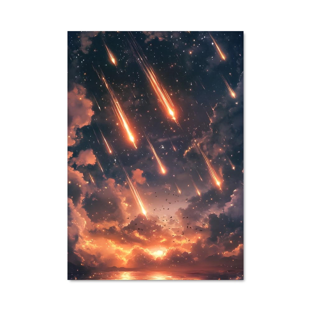 Poster superbe chute de météorites